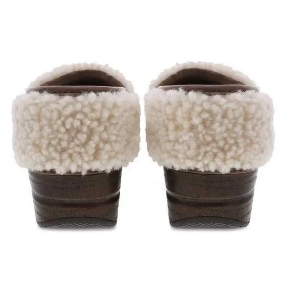 Dansko Professional Shearling Fur Fuzzy Covered Cozy Clog Size EU 38 - 7.5 / 8 - Picture 4 of 7